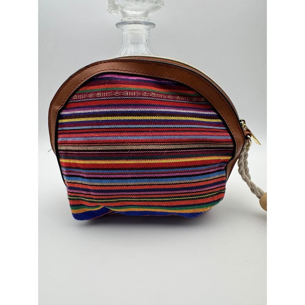 Striped Cosmetic Bag with Tassel Colorful Makeup‎ Pouch Travel Accessories